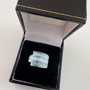 Bomb Party March26 The Gia Ring RG67002 Aquamarine CZ Rhodium Plating